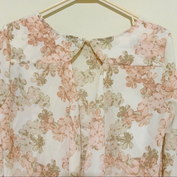 ROSE & OLIVE pink floral long sleeves blouse womens size S cottage romactic - Picture 7 of 9